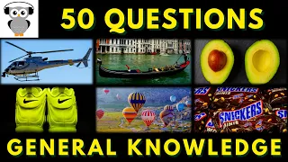 General Knowledge Quiz Trivia #23 | Helicopter, Gondola, Avocado, Nike, Hot Air Balloon, Snickers