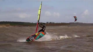 Windsurfing at Mirns, learning the Spock