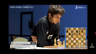 Commentators reacting to Vidit's blunder vs Mamedyarov |Tata Steel Chess 2022 Round12 #chess #brutal