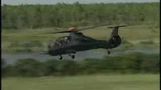Comanche Attack Helicopeter Flying Sideways at Speed