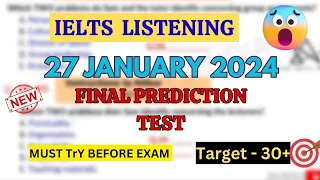 27 JANUARY 2024 IELTS exam Hard listening test with answers out | January listening Idp&BC Exam Test