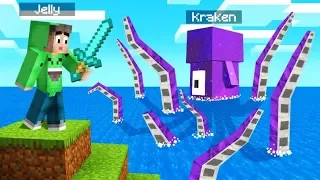 Fighting KRAKEN The MONSTER In MINECRAFT! (Dangerous)