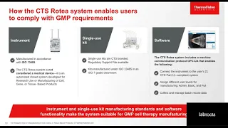 Utilizing the Gibco™ CTS™ Rotea™ System, a versatile closed manufacturing system, for cell and gene