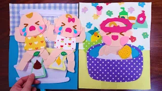 쌍둥이 아기 돌보기 펠트북 TWIN BABIES FELT BOOK :) 낮잠시간펠트