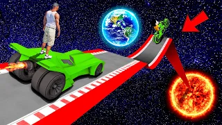 SHINCHAN AND FRANKLIN FOUND A CURVY ROAD PARKOUR CHALLENGE AT HIS HOME & WENT TO SPACE GTA 5