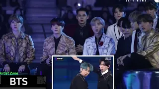 #BTS #TXT #MAMA2019     BTS Reaction to TXT Run Away At MAMA 2019