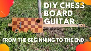 How to make cigar box guitar from chessboard. Как сделать гитару из шахматной коробки.