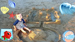 Kids playing on the beach - Kids Playing with Sand and other Kids Toys - Kids build Sand Castels