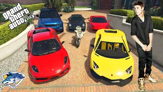 GTA 5 - Stealing Justin Bieber's luxury Cars (Real Life Cars #07)