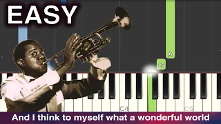 Louis Armstrong - What A Wonderful World EASY Piano Tutorial + Lyrics