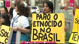 Indigenous people's protest against Bolsonaro's actions in the Amazon forest