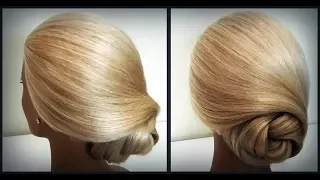 Пучок.Легкий вариант для создания самой себе Вечерней Прически.Easy evening hairstyle for yourself