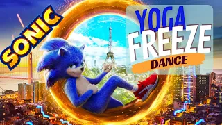 Sonic the Hedgehog Yoga Freeze Dance | Brain Break | Gonoodle inspired | PE Warm Up | Dance Party