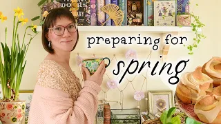 Preparing for spring: studio makeover, cozy baking, cottagecore crafting | slow living & art vlog