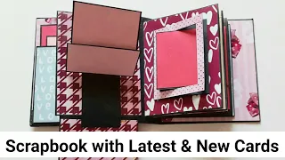 Scrapbook with Latest & New Card Elements Tutorial | Pop up Scrapbook | Valentine Day Card Ideas