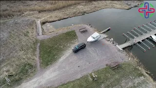 Boat launching into the Baltic sea