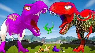 T-Rex vs NEW Triceratops vs Spinosaurus Dinosaurs Fighting Dino Color Pack Jurassic World Evolution