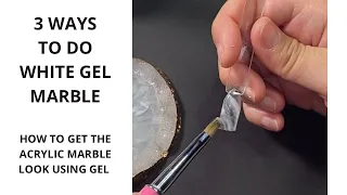 How To: White Marble Using Gel Only | Easy | No Acrylic | Smokey Marble Effect Nails |