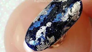 Layered Foil Nail Art over Gel Polish | Molly Moo's Nails