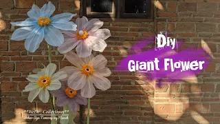 DIY Giant Organza Flower || Lamp Flower || Cosmos Flower