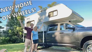 OUR NEW HOME ON WHEELS! Buying a Used Truck Camper to Live in FULL TIME!! (Lance 815)