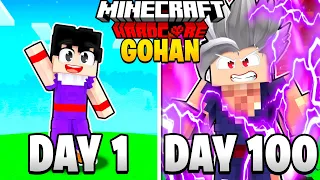 I Survived 100 DAYS as GOHAN in Dragon Ball Minecraft!