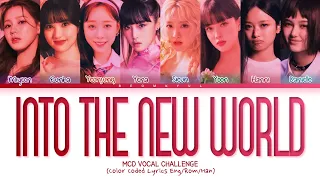 MCD Vocal Challenge Into The New World (original: Girls' Generation) Lyrics (Color Coded Lyrics)