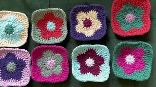 How to crochet a flower granny square | Easy tutorial