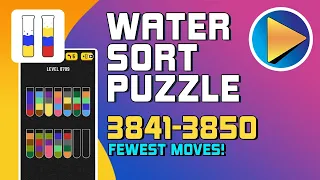 Water Sort Puzzle Levels 3841 to 3850 Walkthrough [Fewest Moves!]