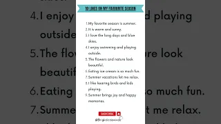 10 lines on my favourite seasons | essay on summer seasons #summer #essay