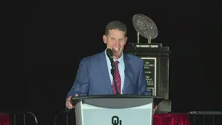 New Oklahoma football head coach Brent Venables is introduced.