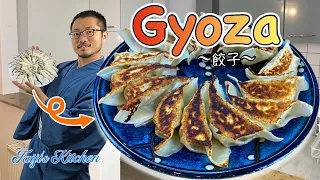 How to make GYOZA 🥟 (Fried Dumplings/Potstickers) 〜餃子〜  | easy Japanese home cooking recipe