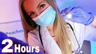ASMR Soft Cranial Nerve Exam with Peaches - 2 Hours of Whisper, Detailed Face, Eye and Ear Exam