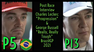 CHARLES LECLERC & GEORGE RUSSELL POST RACE INTERVIEW BRAZIL GP 2021