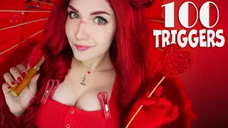 ASMR ❤️ 100+ RED TRIGGERS in 10 min FOR TINGLES 99,9% 👠 АСМР 100+ КРАСНЫХ ТРИГГЕРОВ за 10 минут 🍎