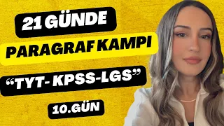21 GÜNDE PARAGRAF KAMPI / TAKTİKLERLE / TYT-KPSS-LGS 2024 / 10.GÜN