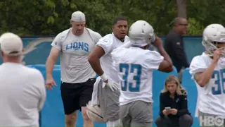 Head Coach Dan Campbell Joins Team In on Field Workout | Hard Knocks Detroit Lions