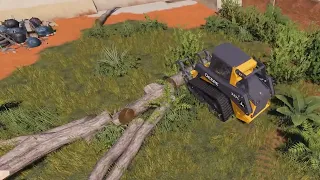 Farming Simulator 19 More Tree Removal with John Deere 332 Skid Steer