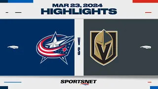 NHL Highlights | Blue Jackets vs. Golden Knights - March 23, 2024