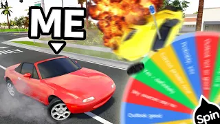 Racing But The WHEEL Decides The Car We Use In Southwest Florida ROBLOX! W/Jojewyd