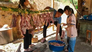 Cook Pork in the Stove for the whole family to eat for a long time | Family Farm