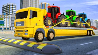 Transporting Colored Tractors to Work | Wheel City Heroes (WCH) Cartoon