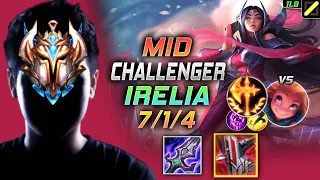 Challenger Irelia MID vs Zoe - 챌린저 미드 이렐리아 템트리 룬 몰왕 정복자 イレリア Ирелия 刀锋舞者 伊瑞莉雅 - LOL KR 11.9