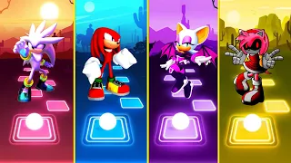 Silver Sonic vs Knuckles Sonic vs Rouge Sonic vs Amy Rose Exe | Sonic Team Tiles Hop EDM Rush