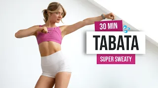 30 MIN TABATA HIIT Workout (challenging + super sweaty 💦) - No Equipment, Home Workout