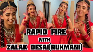 Rapid-Fire with Zalak Desai(Rukmani) #radhakrishna #starbharat #onset