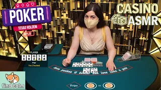 Unintentional ASMR Casino Poker 🃏 Lovely SOFT & QUIET Poker Dealer (Texas Hold'Em)