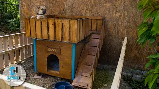 How I made an AWESOME Dog House with terrace  - woodworking project