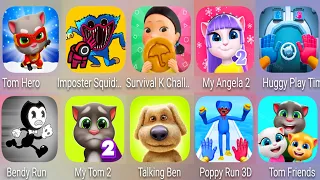 My Talking Tom 2,Poppy Run 2,Talking Ben,Tom Friends,Huggy Play Time Puzzle Game,My Angela2,Tom Hero