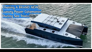 Chasing A BRAND NEW £900k Power Catamaran At Sea With My DJI Drone!